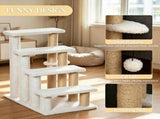 4 Levels Cat Steps with Scratching Posts for High Bed, Sofa, Non-slip Sturdy Pet Climbing Ladder for 25385811