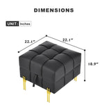 22 inches Anti-scratch Leather Storage Ottoman, Pet Friendly Entryway Bench with Golden Stainless W1191P196355