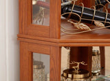 Corner Glass Cabinet Lighted Curio Cabinet Corner Display Case for Living Room, Curio Cabinet, W2275P296058
