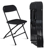 6pcs Injection Molding Classic Garden Plastic Folding Chair Black 02305977