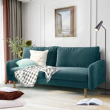 56.3" Velvet Round Arm Apartment Loveseat 58253263