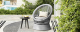 26.7" Modern Silver Wicker Lounge Chair with xianRattan and Iron Frame, Featuring a Stylish Round N767P237032G