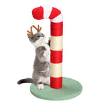 ZUN Christmas Cat Scratching Post, Cute Candy Cane Cat Scratcher with Sisal Scratching Post & Soft 87377269