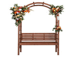 6.8FT Wooden Arch with Bench for 2 People, Garden Arbor Trellis for Climbing Plant, Outdoor Garden 45167826