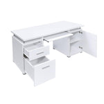 ZUN 55-inch Office Computer Desk with2 Drawers in White B016P210454