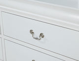 1pc White Finish Five Drawers Louis Philip Chest Solid Wood Contemporary Sleek Ample Storage B011P193097