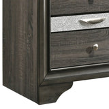 Grey 3-drawer Nightstand B062P181322