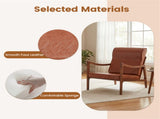 Modern Accent Chair with Rubber Wood Legs, Upholstered Lounge Armchair with Neck & Lumbar Pillow for 89834523