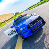 ZUN 12V Kids Ride On Car ,Police sports car,2.4GHZ Remote Control,LED Lights,Siren,Microphone,Blue 33746800