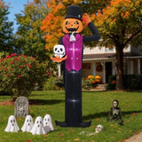 12FT Giant Halloween Inflatable Blow Up Decorations, Pumpkin Man Holding Skull with Built-in LEDs 59691906