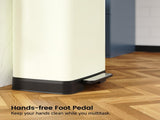 White 17 Gallons Pedal Trash Can with Soft Close Lid, Removable Inner Bucket & Detachable Wheels, 33350402