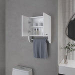 ZUN Goodyear Medicine Cabinet in Melamine With a Towel Bar, White B128P237152