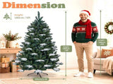 6FT Green Snow-Flocked Palm Tree, 1087 PVCPE Tips, 3-Section Auto-Open Christmas Tree 58877644