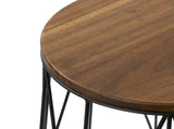 Acacia Wooden Top and Powder-Coated Metal Frame Plant Stand, 16.3 in Dia x 18.9 in H 67034337