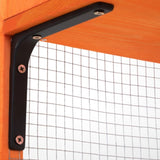 Wooden Cat Enclosure with 6 Jumping Platforms, 2 Cat Condos, Cat Bridge and Scratching Board, Orange W2181P198547