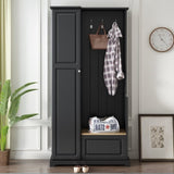 ON-TREND Stylish Design Hall Tree with Flip-Up Bench, Minimalist Hallway Shoe Cabinet with WF304223AAB