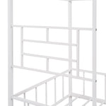 ZUN Metal House Bed Frame Twin Size with Slatted Support No Box Spring Needed White MF289091AAK