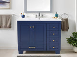 30" Blue Bathroom Vanity with Ceramic Sink - Soft-Close Drawers, Solid Wood Frame, Multi-Organizer W2896P344081