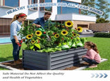 6x3x2ft 2pcs Large Raised Garden Bed Kit, Grey Rectangular Galvanized Metal Outdoor Garden Bed, W3213P464150