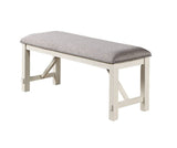 Dining Room Furniture 1x Bench Gray Fabric Cushion Seat White Clean Lines B01163921