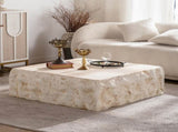 MgO Mid-Century Round Centre Table Vintage Faux Stone Sofa Pre-Modern Tables Beige W3081P344023