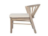 Outdoor Dining Chairs Set of 2, Acacia Wood Patio Chairs with Cream Washable Cushion,for Backyard, N762P389932K
