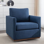 ZUN Mid Century Modern Swivel Accent Chair Armchair for Living Room, Bedroom, Guest Room, Office, Blue WF315697AAU