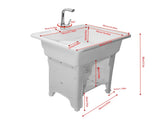 White Freestanding Plastic Utility Sinks Utility Sink Laundry Tub Outdoor Sink Drop in Deep Sink Kit 86053060