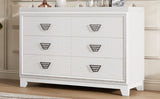 ZUN Elegant Dresser with Metal Handle and Sparkling Shiny Decoration, Storage Cabinet with 6 Drawers for WF531201AAK