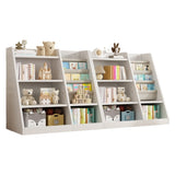 ZUN White Wooden Toy Storage Organizer Cabinet Kids Bookshelf Children Bookcase Toddler Baby Sling Book 81471101