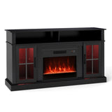 58" TV Stand with RGB Fireplace Black- Smart App Remote Control, 4777 BTU Heater 29702751