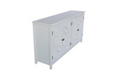 60"White Accent with 4 Doors, Rustic Wood Sideboard Pantry - Versatile Buffet W2295P306910