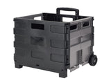 Collapsible Utility Cart, Plastic, Black, 16.5" x 14.5" x 15.75" 09253984