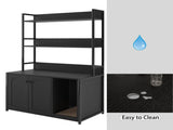 Large Cat Litter Box Enclosure Shelf Storage, Hidden Cat Washroom Furniture, Wooden Cat House 81586138