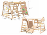 Indoor Playground 7-in-1 Jungle Gym Playset for Kids 2-6yrs - Slide, Climbing Wall, Rope Wall 83636401
