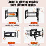 ZUN TV Wall Mount Bracket, 40-120 Inch TV, with Rotation and Tilt Functions, Full-motion TV Wall Mount, W1102P198311