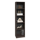 XS Bookcase Compact Bookshelf with Multiple Shelves, Dark Walnut / Black Wengue B097P350331