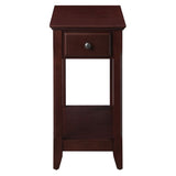 ZUN Espresso Accent Table with Bottom Shelf B062P181363