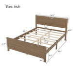 ZUN Wood Platform Bed Frame with Headboard, Mattress Foundation with Wood Slat Support, No Box Spring 99776256