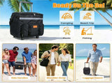 35L Rolling Cooler Bag 2-in-1 Insulated Lunch Backpack with Telescopic Handle Wheels Adjustable 09732445