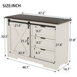 Drawer Dresser, Bar Chest, Dining Sideboard, Storage Cabinet with Silent Sliding Doors and Three W1580P242930