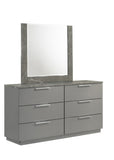 Elara Mirror Two-Tone High-Gloss Marble & Lacquer Frame with Large Reflective Surface and Elegant G150108691