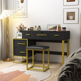 Makeup Vanity Set with Mirror , Dresser Table with Nightstand , with 4 Drawers W331P246721