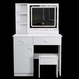 Fashion Vanity Desk with Mirror and Lights for Makeup, Vanity Mirror with Lights and Table Set with W509P144326