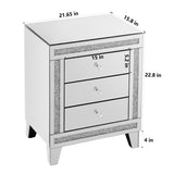 21.5 inch X15.8 inchX26.8 inchSilver mirror three drawer cabinet,Multi functional storage cabinet W1005P204649