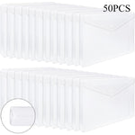 ZUN 50pcs Clear Envelopes, Expandable Folders for Documents and Waterproof Folders with Snap Closure, A4 84677840