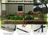 Black 106.56.5 ft Garden Crop Cage with Wind-Proof Metal Frame, Zippered Doors Plant Protection 19175982