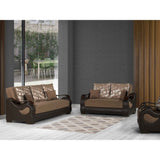 PrimeNest Urbanova Collection Upholstered Convertible Sofabed with Storage, Brown B030P286560