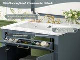 24" Bathroom Vanity with Integrated Ceramic Sink, Bathroom Cabinet with 2 Doors, 1 Tip-out Drawer, N710P341037C