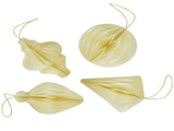 Foldable Paper Honeycomb Christmas Finial Ornaments - 4" - Cream - Set of 4 29774108